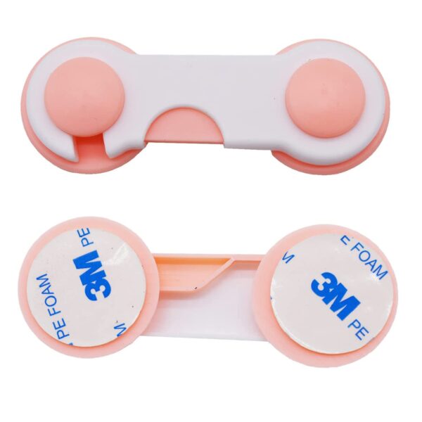 SELLARO Baby Safety Pink Cabinet Lock| Adhesive, No-Drill, Screwless, Tool-Free Childproof Lock for Cabinets & Drawers