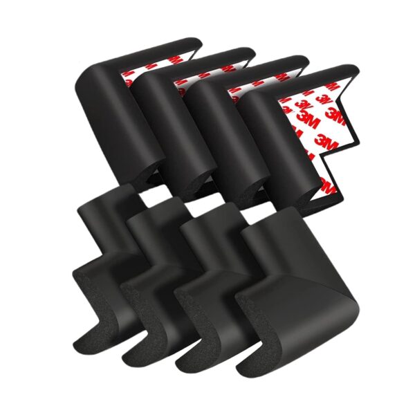 SELLARO Black Foam Corner Protector Guards for baby | Furniture Edge Safety Bumpers Baby Proof Bumper & Cushion to Cover Sharp Furniture & Table Edges Furniture Corner Guard & Edge Safety Bumpers